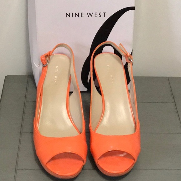 nine west orange heels